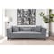 Armen Living Melange Gray Velvet Sofa with Black Wood Base LCMG3GREY - alternate 5